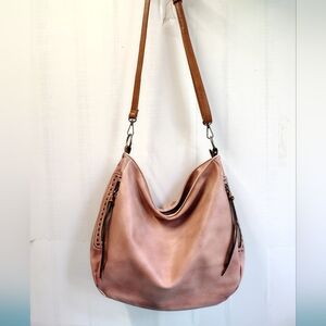 Isabelle Shoulder Bag Tote Pink Brown - Large
